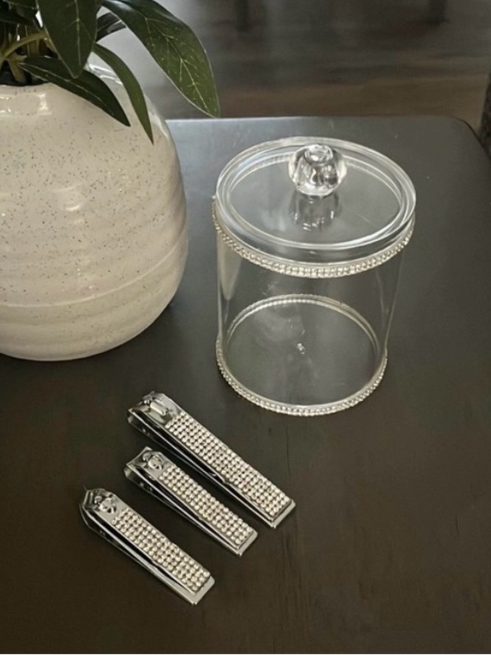 Nail Clipper 3pcs set W/Rhinestone Accent  Storage~ Rhinestone Accent ⭐️🆕⭐️
